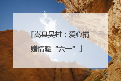 嵩县吴村：爱心捐赠情暖“六一”