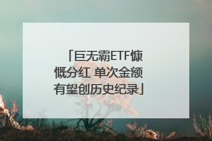 巨无霸ETF慷慨分红 单次金额有望创历史纪录