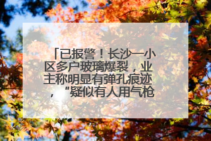 已报警！长沙一小区多户玻璃爆裂，业主称明显有弹孔痕迹，“疑似有人用气枪打鸟造成”