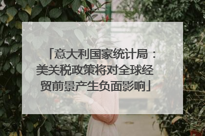 意大利国家统计局：美关税政策将对全球经贸前景产生负面影响