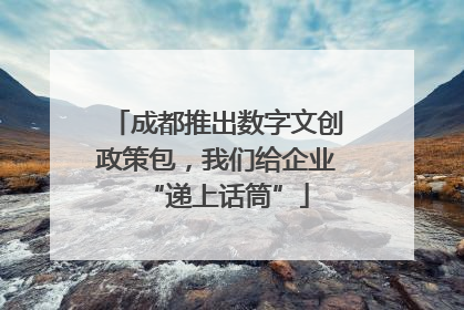 成都推出数字文创政策包，我们给企业“递上话筒”