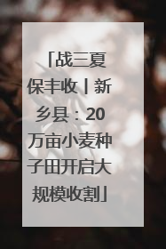 战三夏 保丰收丨新乡县：20万亩小麦种子田开启大规模收割