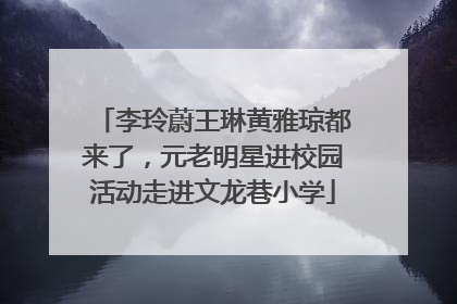李玲蔚王琳黄雅琼都来了，元老明星进校园活动走进文龙巷小学