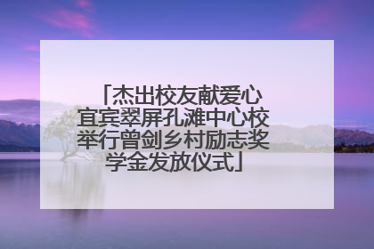 杰出校友献爱心 宜宾翠屏孔滩中心校举行曾剑乡村励志奖学金发放仪式