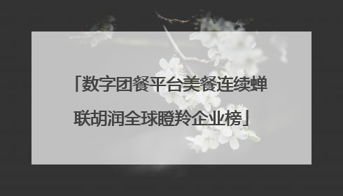 数字团餐平台美餐连续蝉联胡润全球瞪羚企业榜