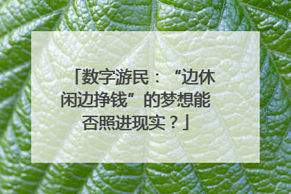 数字游民：“边休闲边挣钱”的梦想能否照进现实？