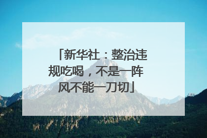 新华社：整治违规吃喝，不是一阵风不能一刀切