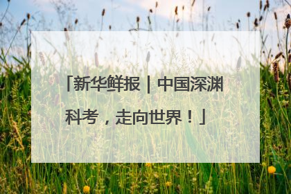 新华鲜报｜中国深渊科考，走向世界！