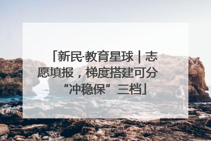 新民·教育星球｜志愿填报，梯度搭建可分“冲稳保”三档