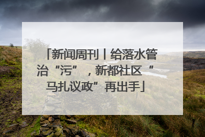 新闻周刊丨给落水管治“污”，新都社区“马扎议政”再出手