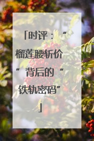 时评：“榴莲腰斩价”背后的“铁轨密码”