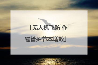 无人机飞防 作物管护节本增效