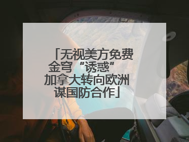 无视美方免费金穹“诱惑” 加拿大转向欧洲谋国防合作