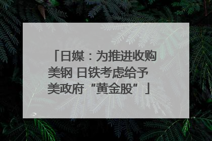 日媒：为推进收购美钢 日铁考虑给予美政府“黄金股”