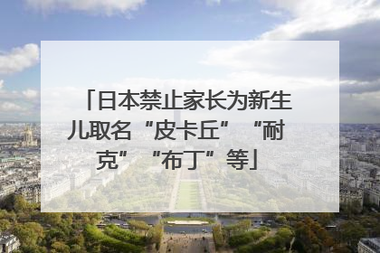 日本禁止家长为新生儿取名“皮卡丘”“耐克”“布丁”等