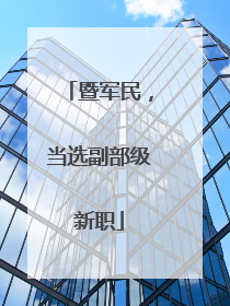 暨军民，当选副部级新职