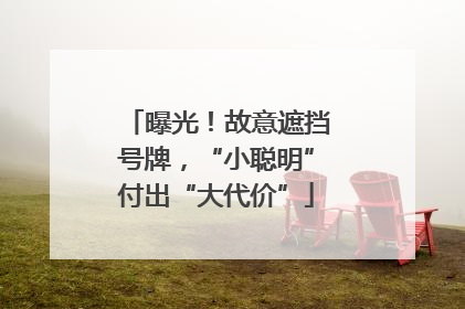 曝光！故意遮挡号牌，“小聪明”付出“大代价”