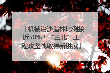 机械治沙造林比例接近50%！“三北”工程攻坚战取得新进展
