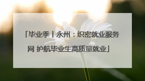 毕业季丨永州：织密就业服务网 护航毕业生高质量就业