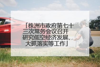 株洲市政府第七十三次常务会议召开 研究低空经济发展、大抓落实等工作