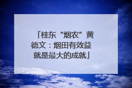 桂东“烟农”黄德文：烟田有效益就是最大的成就