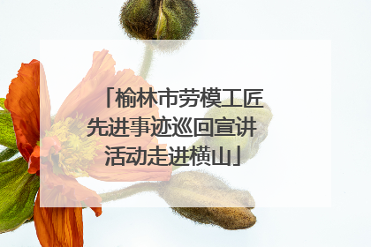 榆林市劳模工匠先进事迹巡回宣讲活动走进横山