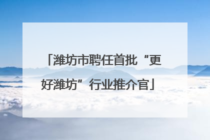 潍坊市聘任首批“更好潍坊”行业推介官