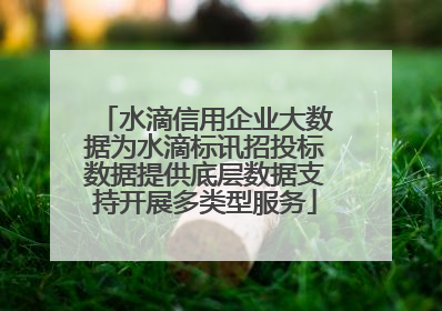 水滴信用企业大数据为水滴标讯招投标数据提供底层数据支持开展多类型服务
