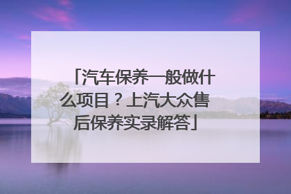 汽车保养一般做什么项目？上汽大众售后保养实录解答
