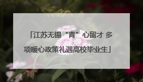 江苏无锡“青”心留才 多项暖心政策礼遇高校毕业生