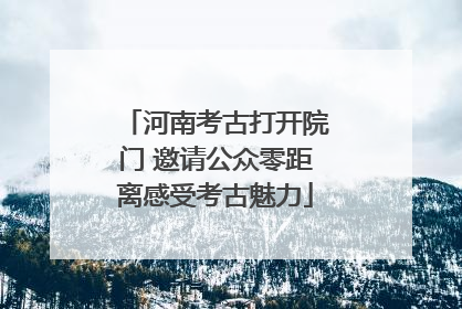 河南考古打开院门 邀请公众零距离感受考古魅力