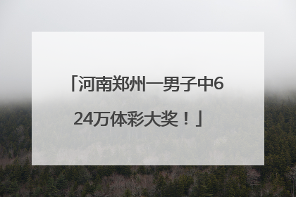 河南郑州一男子中624万体彩大奖！