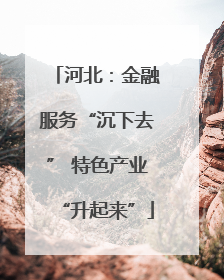 河北：金融服务“沉下去” 特色产业“升起来”