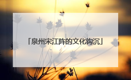 泉州宋江阵的文化钩沉