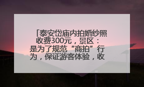 泰安岱庙内拍婚纱照收费300元，景区：是为了规范“商拍”行为，保证游客体验，收取费用全部上交国库