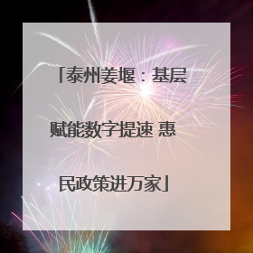 泰州姜堰：基层赋能数字提速 惠民政策进万家