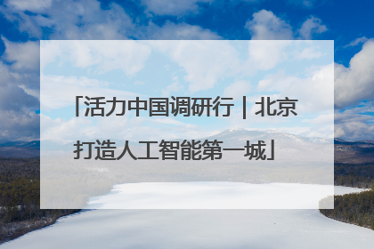 活力中国调研行｜北京打造人工智能第一城