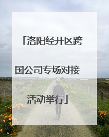 洛阳经开区跨国公司专场对接活动举行