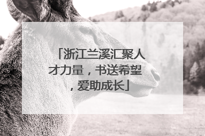 浙江兰溪汇聚人才力量，书送希望，爱助成长