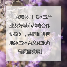 深哈签订《冰雪产业友好城市战略合作协议》，共同推进两地冰雪体育文化旅游高质量发展