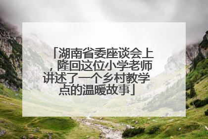 湖南省委座谈会上，隆回这位小学老师讲述了一个乡村教学点的温暖故事