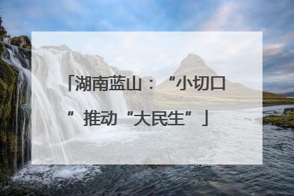 湖南蓝山：“小切口”推动“大民生”