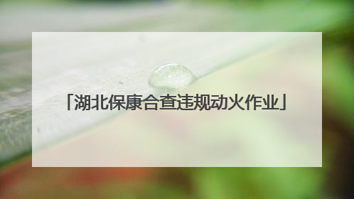 湖北保康合查违规动火作业
