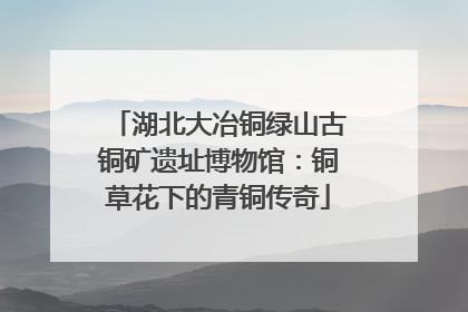 湖北大冶铜绿山古铜矿遗址博物馆：铜草花下的青铜传奇