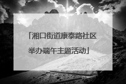 湘口街道康泰路社区举办端午主题活动