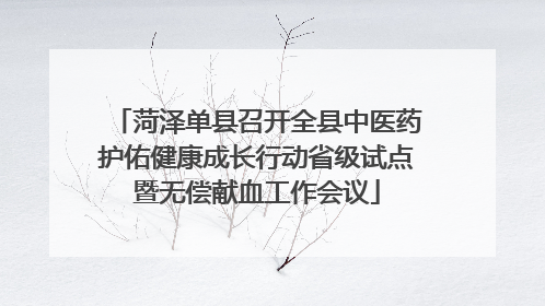 菏泽单县召开全县中医药护佑健康成长行动省级试点暨无偿献血工作会议