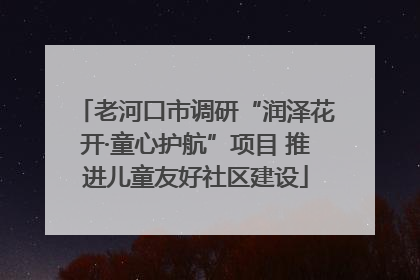 老河口市调研“润泽花开·童心护航”项目 推进儿童友好社区建设
