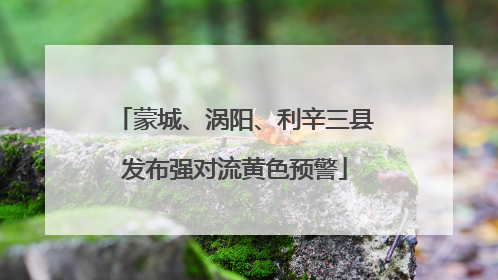 蒙城、涡阳、利辛三县发布强对流黄色预警