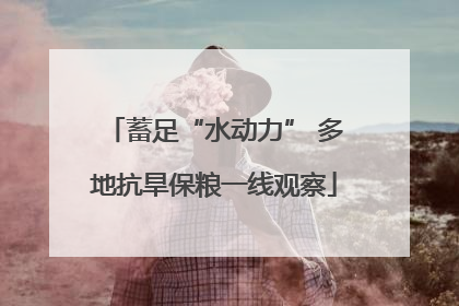 蓄足“水动力” 多地抗旱保粮一线观察