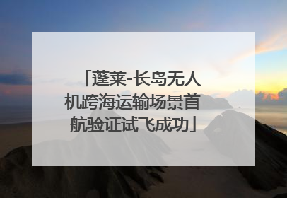 蓬莱-长岛无人机跨海运输场景首航验证试飞成功
